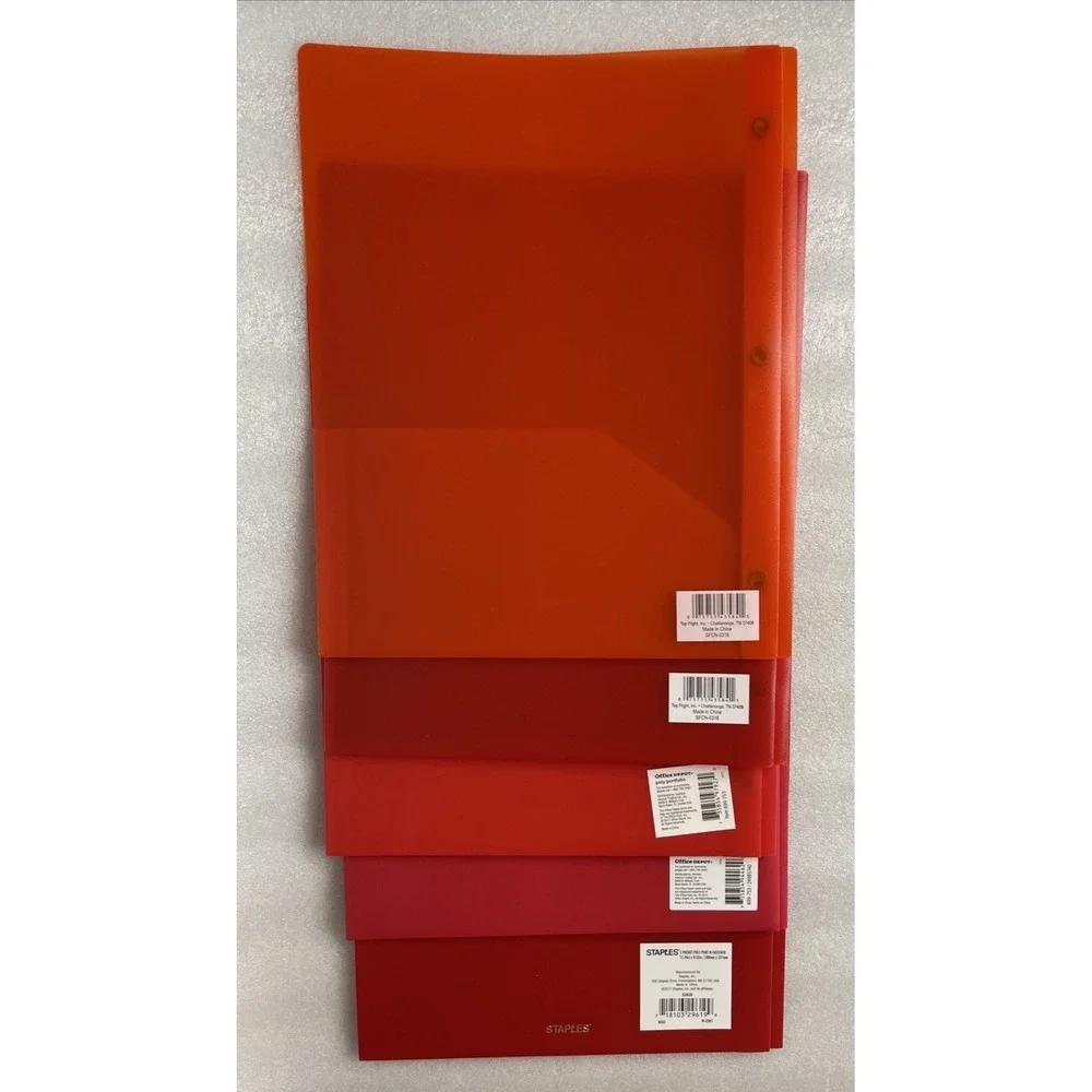 Plastic Poly Folders 2 Pocket w/ Prongs 9.4